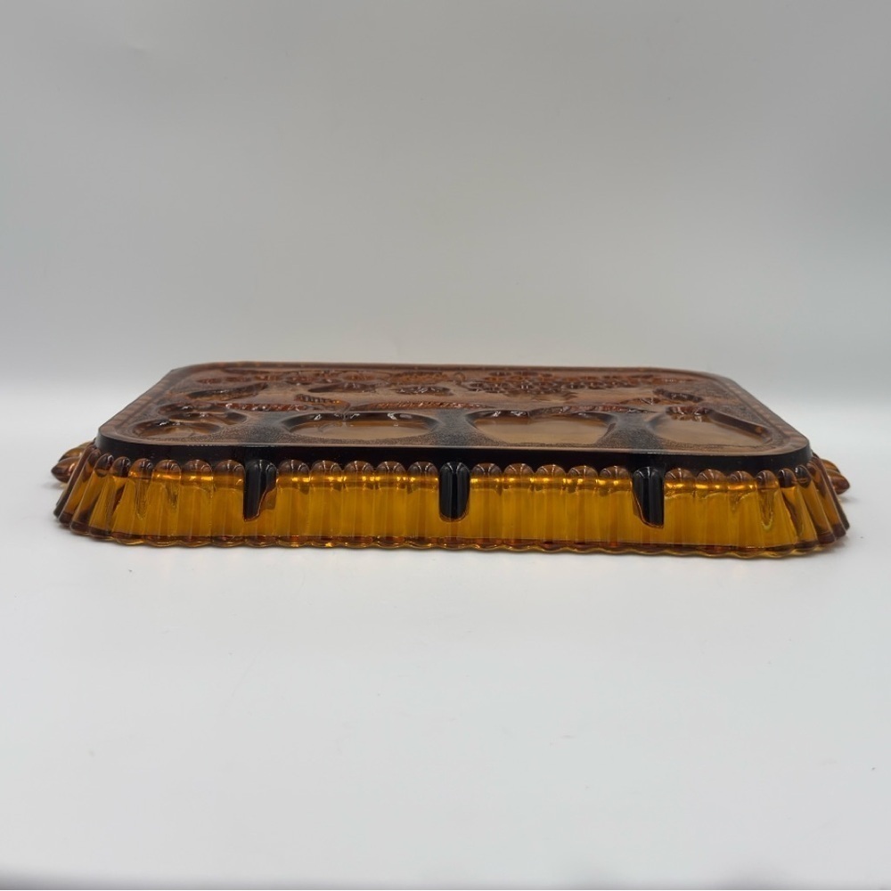 Indiana Glass Co Divided Golden Amber Relish/Fruit Tray - Picture 5 of 10
